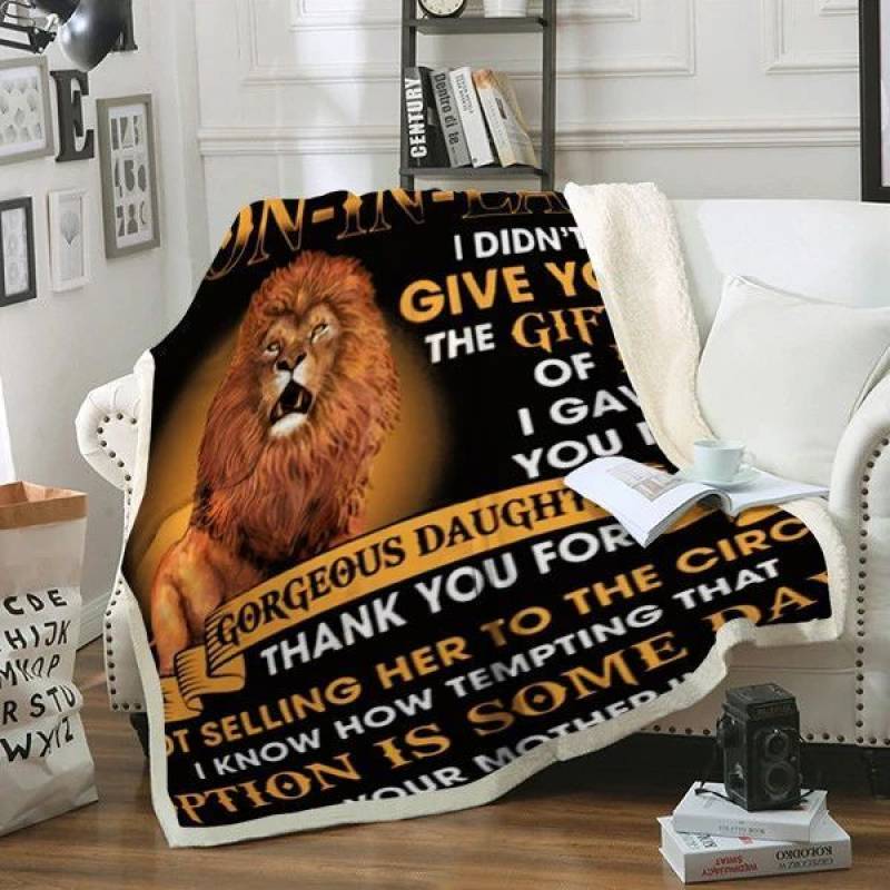 To My Dear Son In Law Lion CLH2612460F Sherpa Fleece Blanket