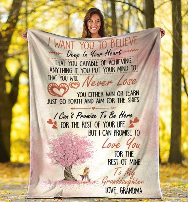 To My Granddaughter Fleece Blanket, Personalized Birthday Gift For Granddaughter From Grandma Blanket