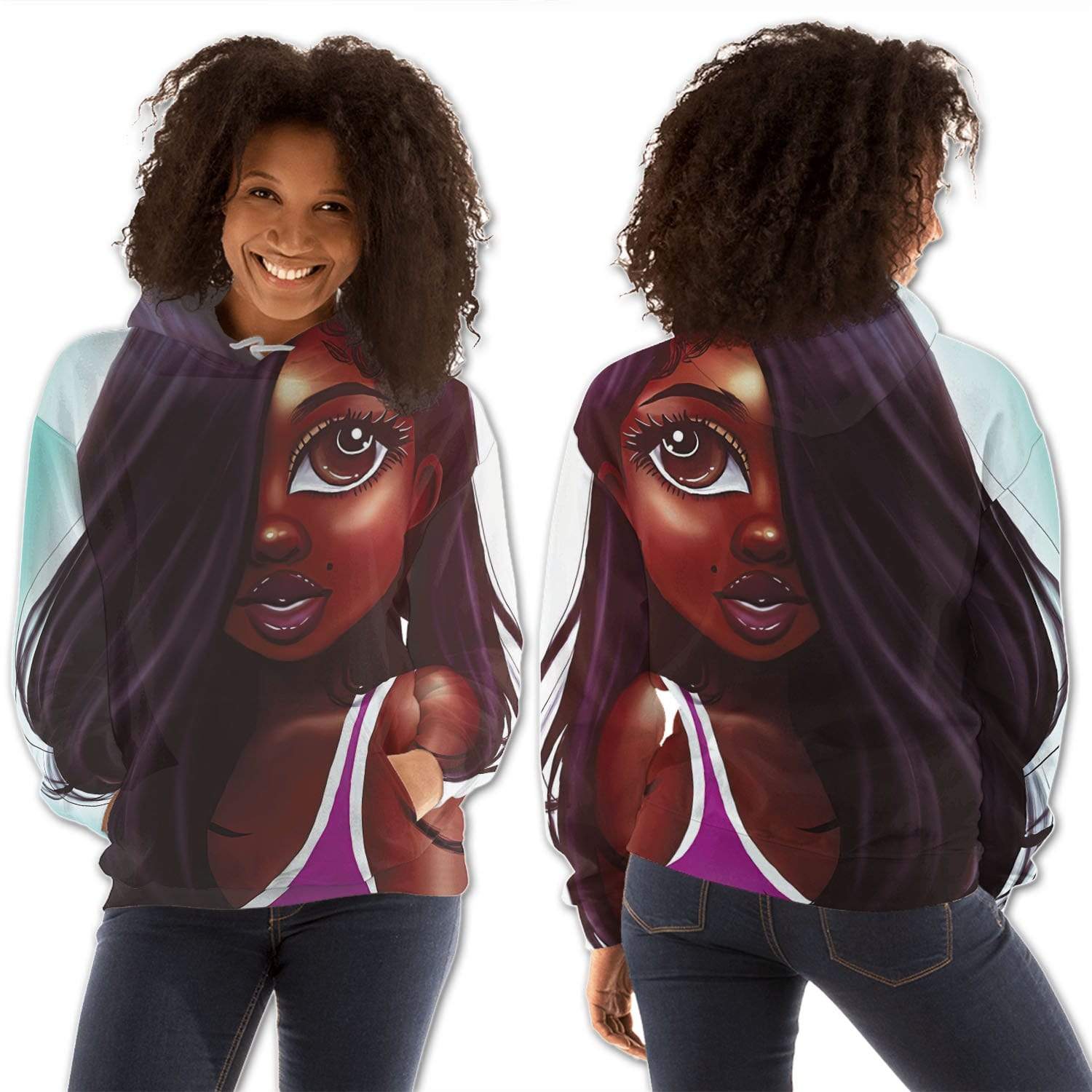 African American Hoodies Cute Black Afro Lady Black History Shirt