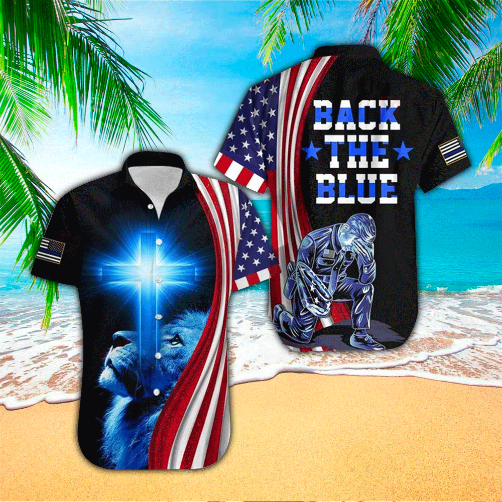 Police Back The Blue All Over Printed Hawaii Shirt Aloha Ha89213