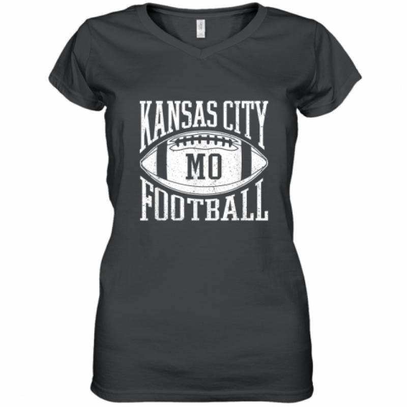 Kansas City Football Vintage KC Missouri Chief Retro Women's V-Neck T-Shirt