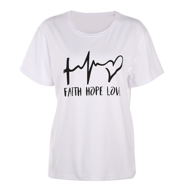 Faith, Hope Love Heartbeat T-Shirt - ReadingLLC