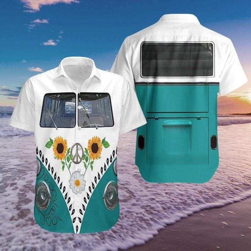 Hippie Van Aloha Hawaii Shirt Colorful Short Sleeve Summer Beach Casual For Men And Women Ha37046