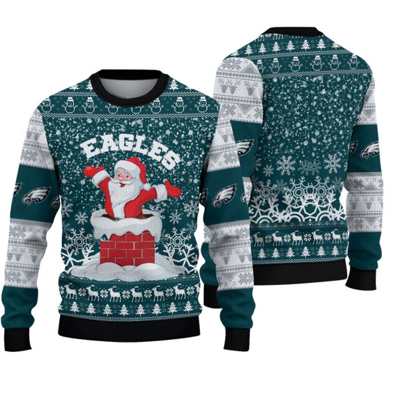 Vintage Philadelphia Eagles Sweatshirt Cute Santa Claus