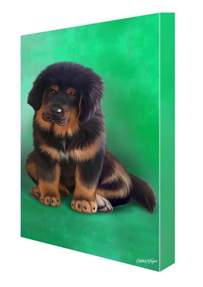 Tibetan Mastiff Puppy Dog Painting Printed On Canvas Wall Art Signed