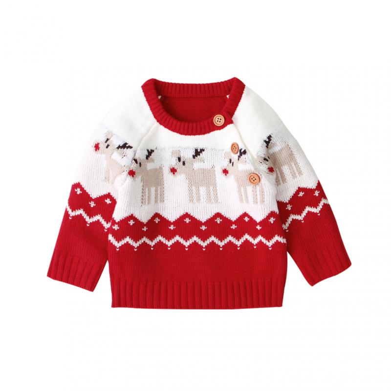 Autumn Baby Girls Boys Sweaters Coat Kids Knitting Pullovers Deer Christmas Festival Tops Cartoon Long Sleeve Sweaters 2022 New alx