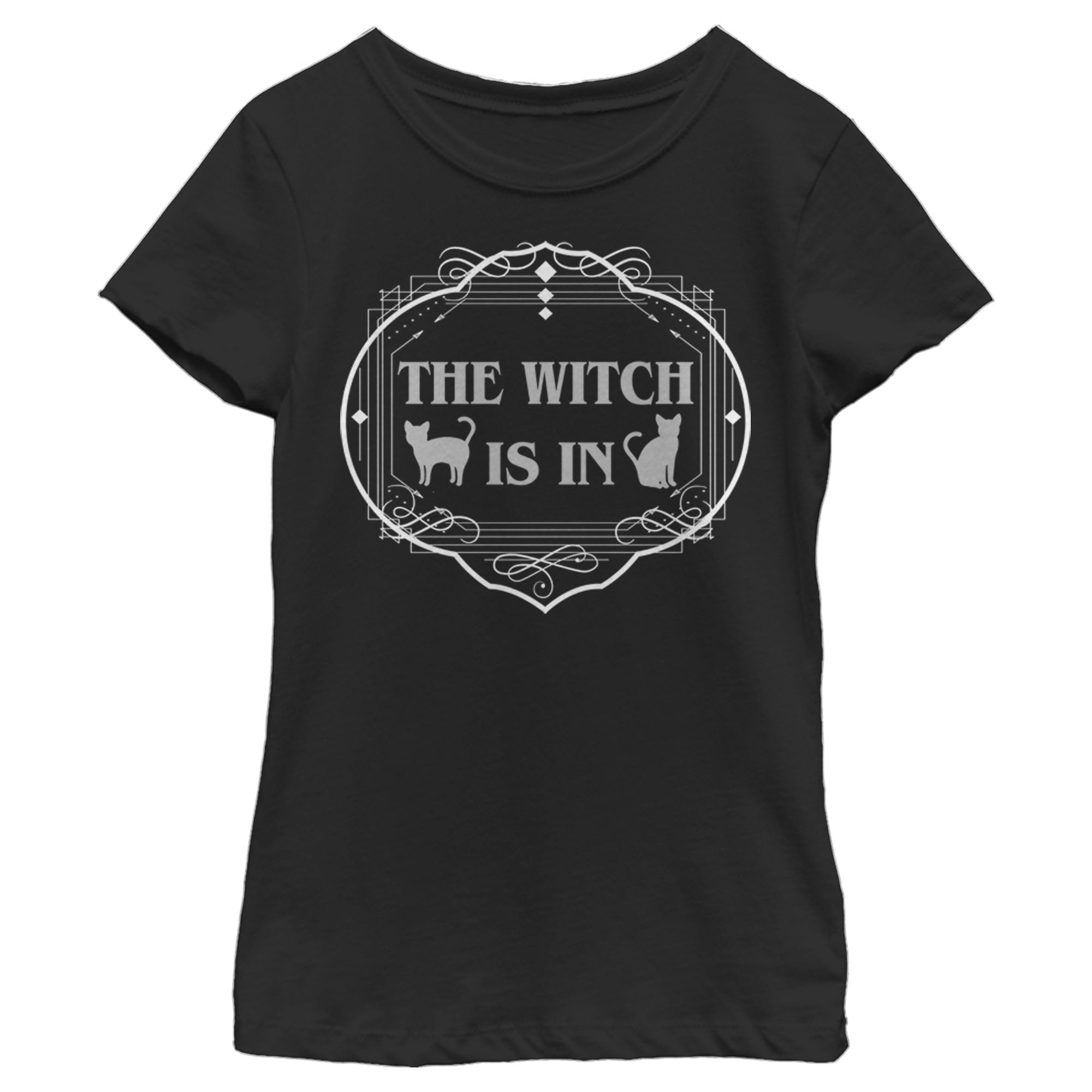 Lost Gods Girl’S Halloween The Witch Is In Cats  T-Shirt