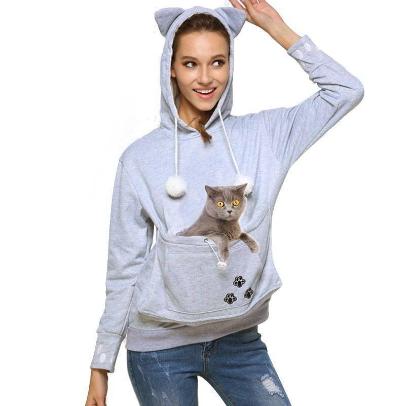 Women’s Pet Carrier Hoodie Sweatshirt with Puppy Pouch