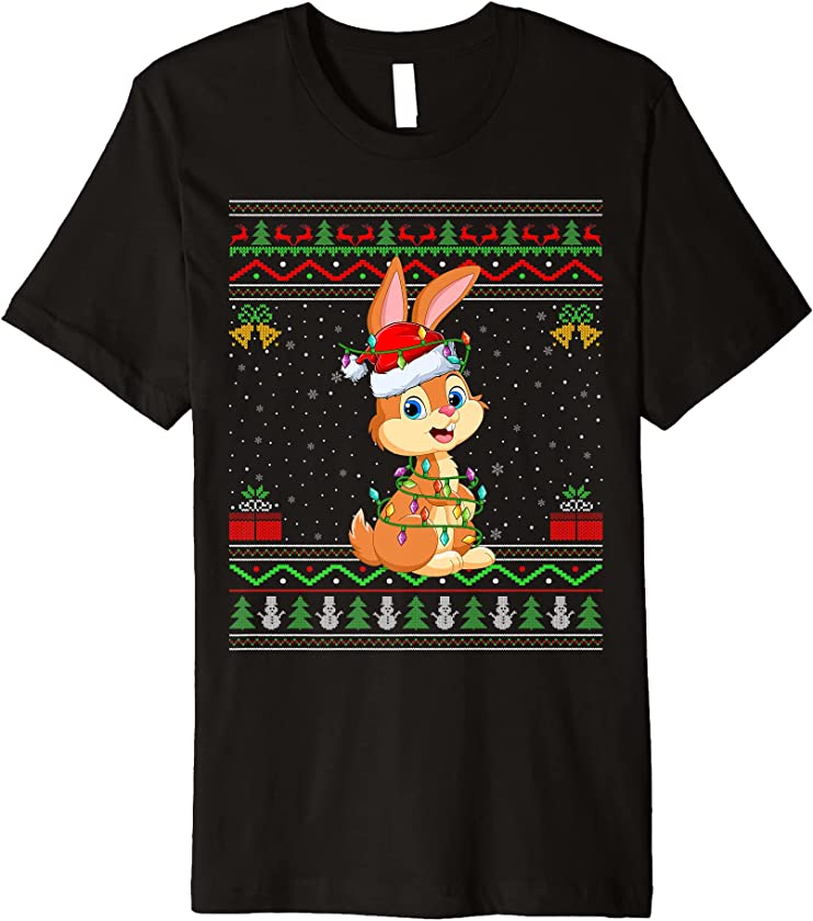 Rabbit Bunny Animal Lover Matching Ugly Bunny Christmas Premium T-Shirt