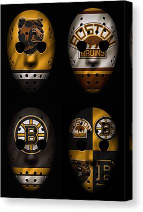 Boston Bruins Jersey War Masks 1000 Joe Hamilton Canvas Print