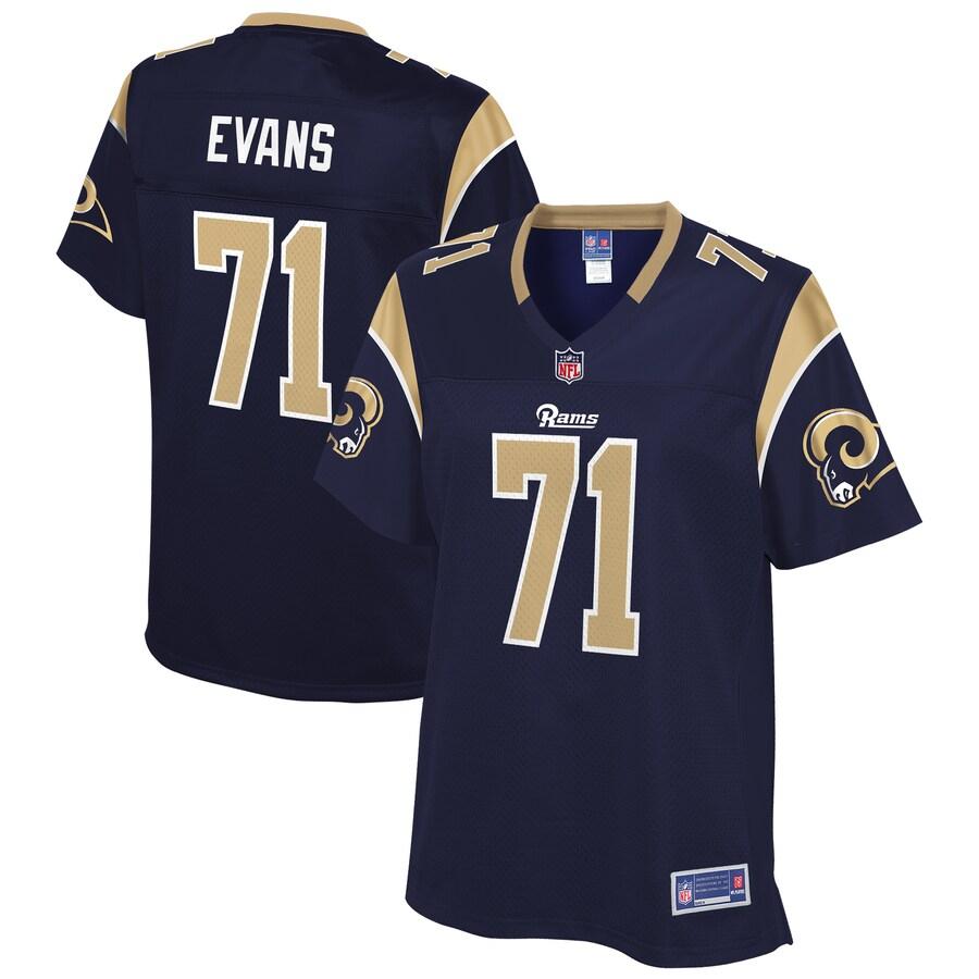 Bobby Evans Los Angeles Rams NFL Pro Line Womens Team Player Jersey – Navy