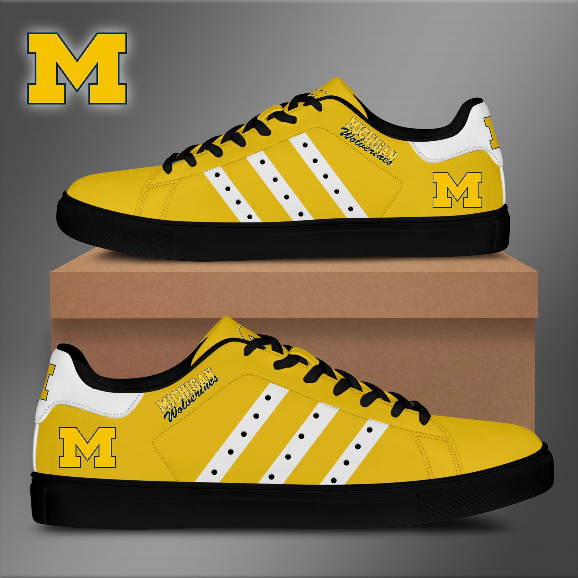 Michigan Wolverines Low Top Shoes V7