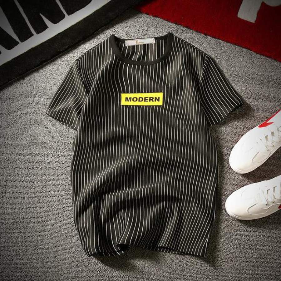 High Quality New Men’s striped Shirt Tee Summer Short Sleeve Men T Shirts Home