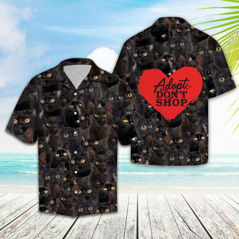 Adopt Don’t Shop Black Cat TG5722 – Hawaiian Shirt