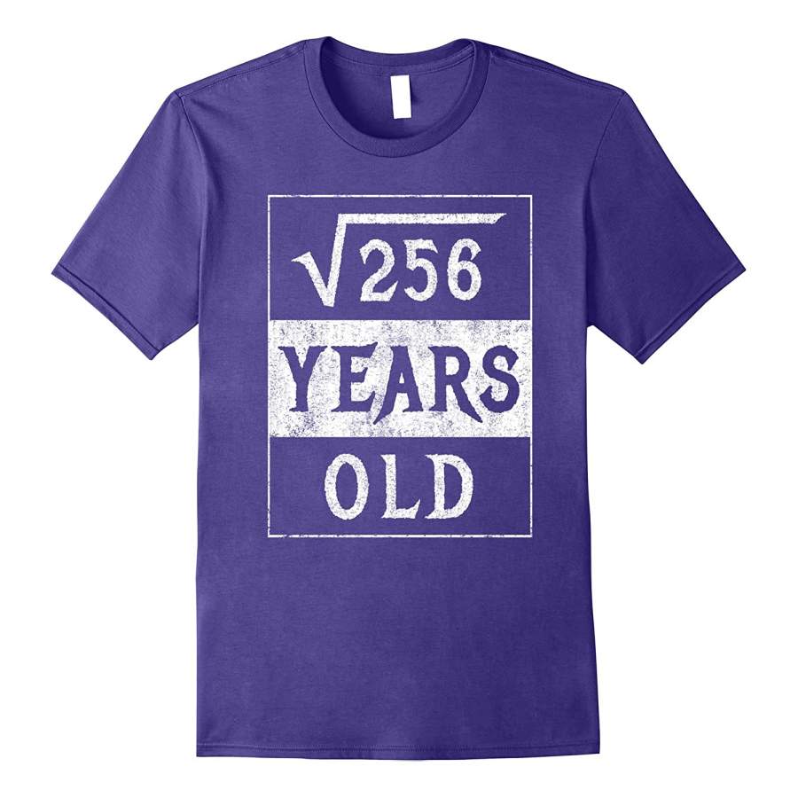 16th Birthday Gift Square Root 16 Yr Years Old Funny Shirt