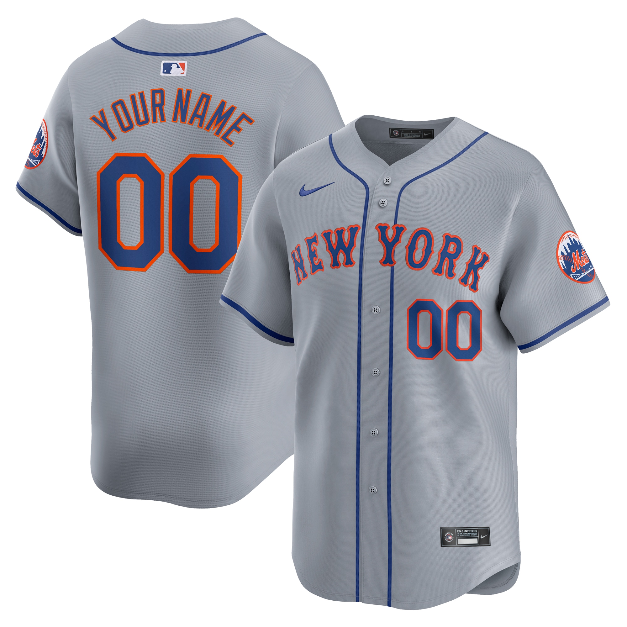 New York Mets Away Limited Custom Jersey – Gray