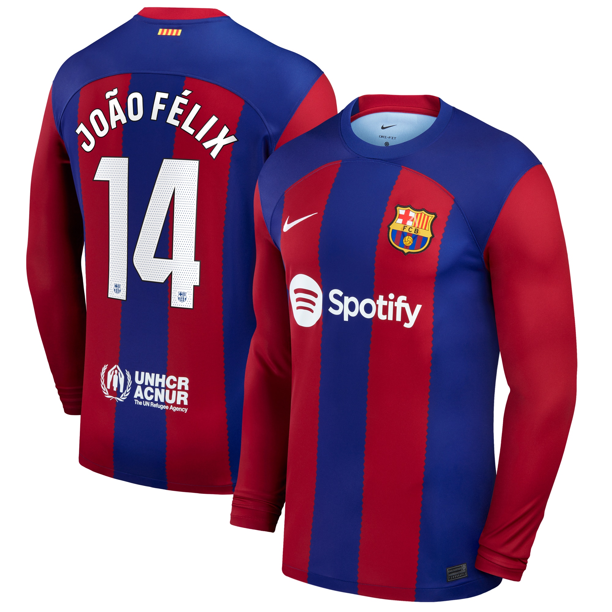 João Félix Barcelona 2023/24 Home Stadium Replica Long Sleeve Player Jersey – Royal