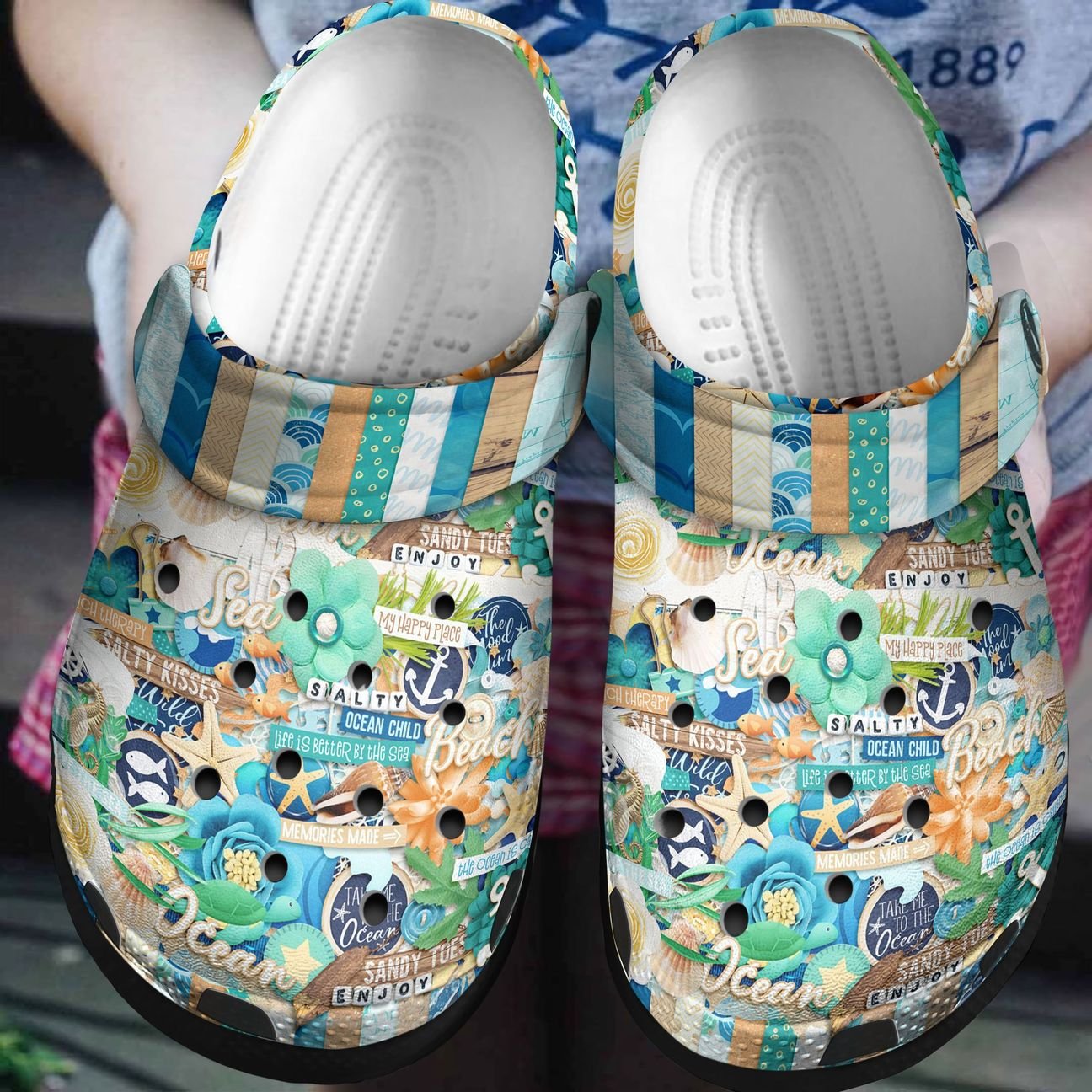 Beach Personalized Clog, Custom Name, Text, Color, Number Fashion Style For Women, Men, Kid, Print 3D Ocean Child