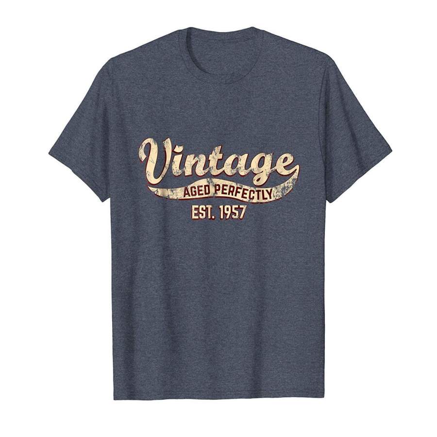 61st Birthday T-Shirt Vintage Est 1957 61 Year Old Bday Gift