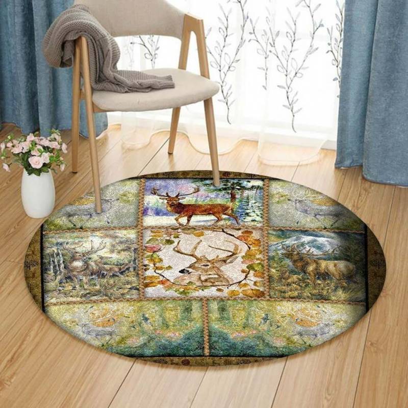 Deer Round Rug V1 DDT300496173