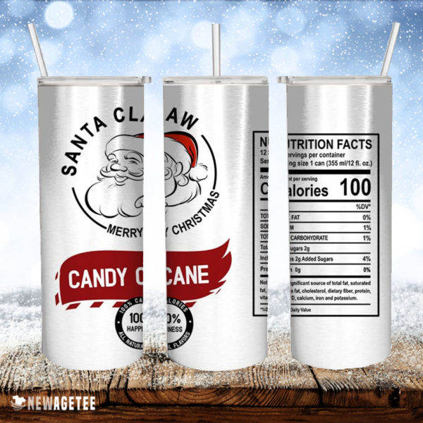 Santa Claw Candy Cane Skinny Tumbler