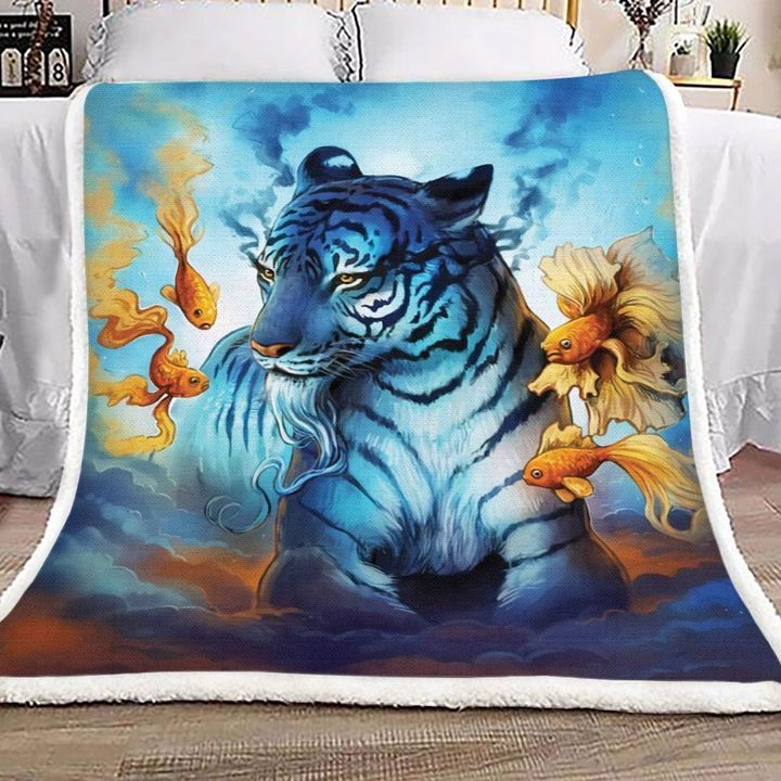 White Tiger Fleece Blanket IAMQLHNHHBN