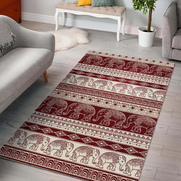 Red Aztec Elephant Dhcdhc Ld2410 Rug