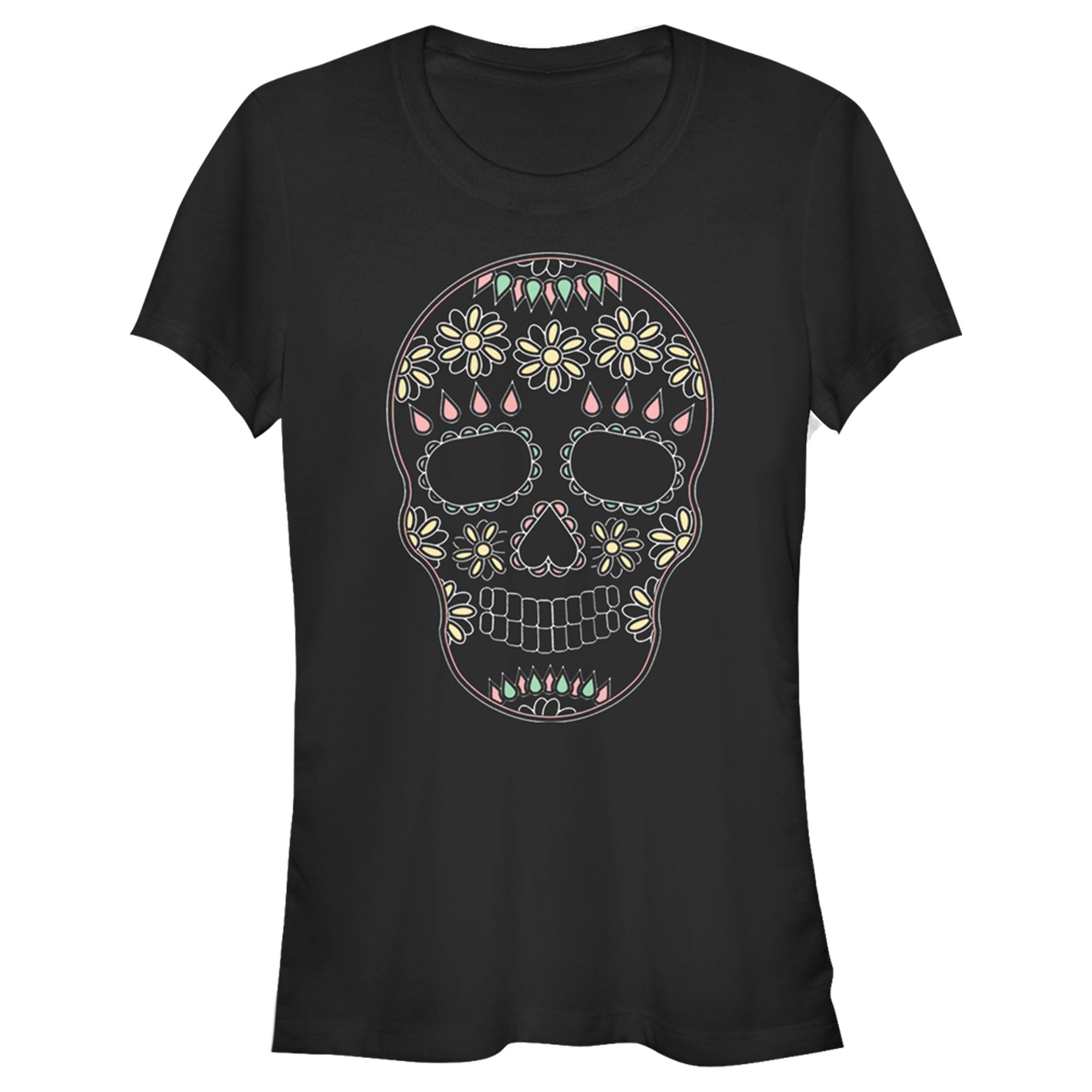 Lost Gods Junior’S Halloween Sugar Skull  T-Shirt