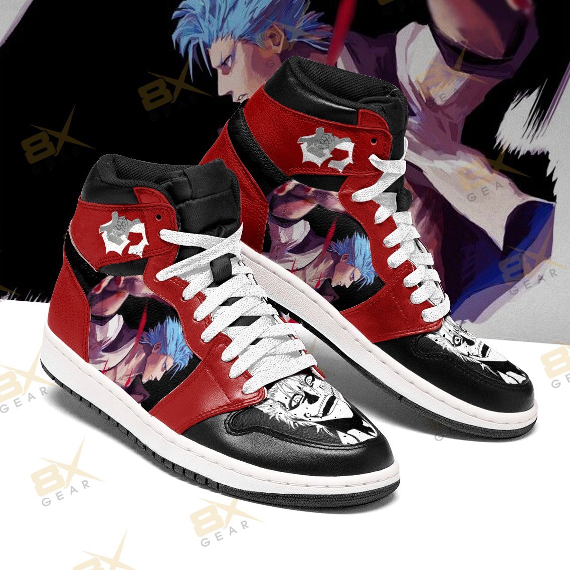 Grimmjow Sneakers Bleach Jordan Shoes Anime Fan Gift T12132