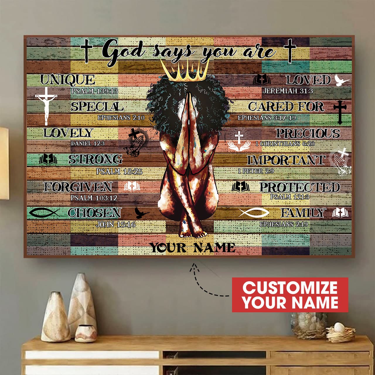 Black Queen Canvas Personalized Painting Art God Say You Are Home Decoration Gift Idea Gift Birthday