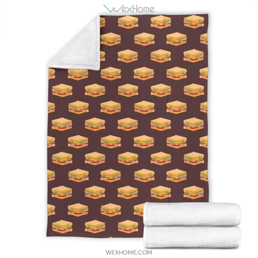 Sandwich Pattern Print Design Brown Premium Blanket