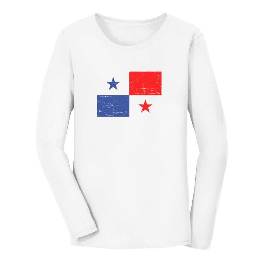 Panama Vintage Flag Women Long Sleeve T-Shirt