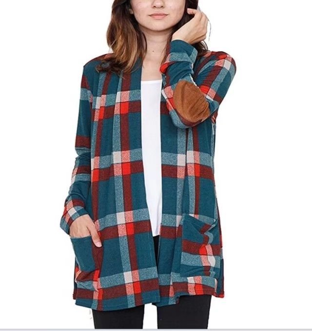 2022 Spring New Long Sleeve Check Pocket Cardigan Jacket Vintage Plaid Flannel Boyfriend Tunic Shirt Female Casual Tops Set Coat alx