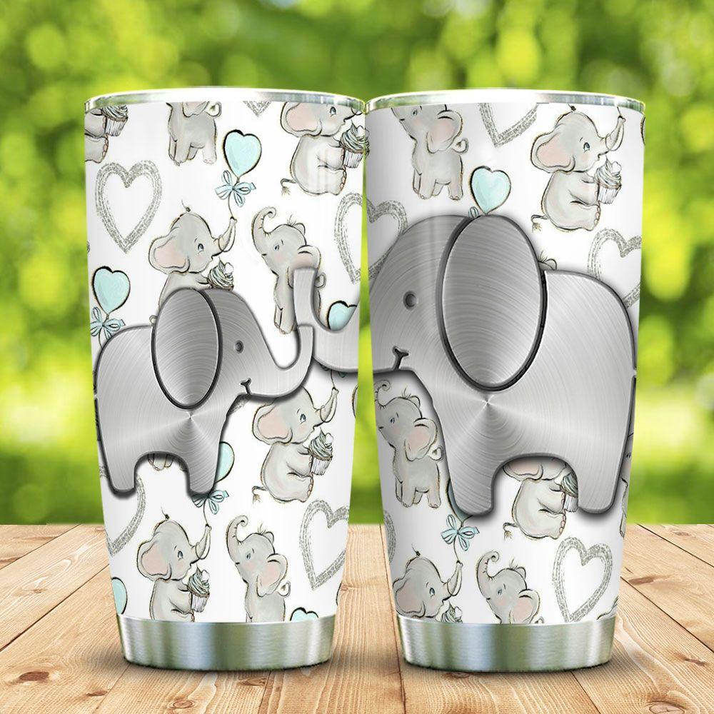 Metal Style Elephant Mother   Stainless Steel Tumbler