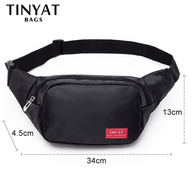 TINYAT Men Waist Bag Pack Purse Casual Large Phone Belt Bag Pouch Women’s Canvas Travel Phone Bag Fanny Banana Bag Hip 4 Pockets alx
