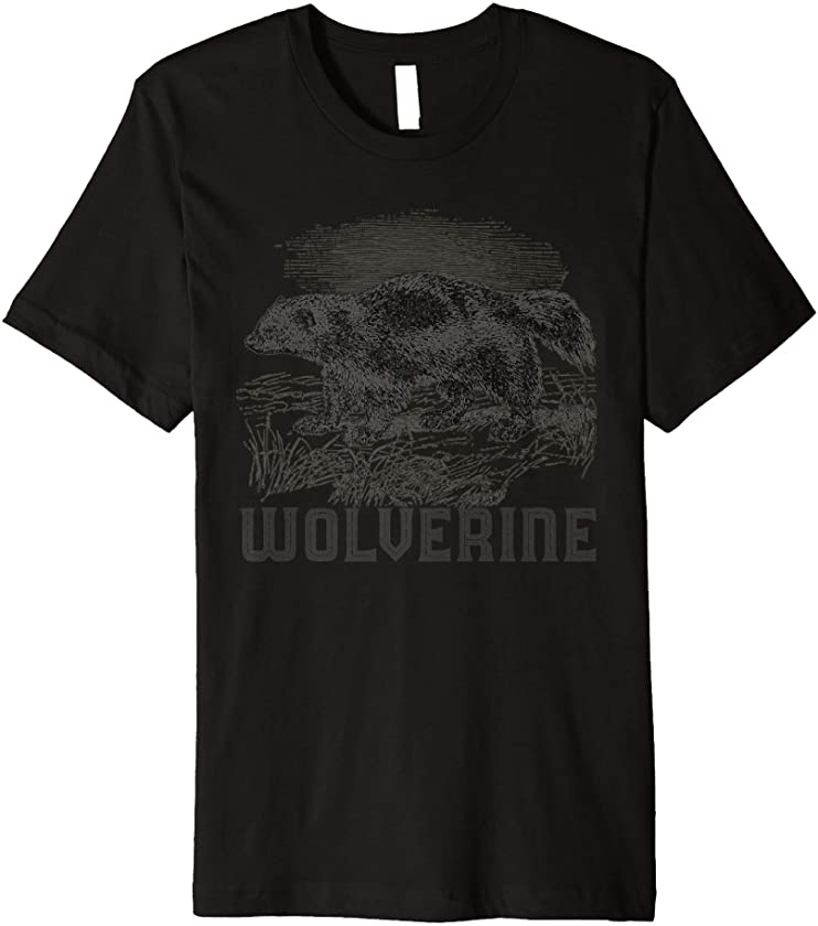 Wolverine Art Wild Animal Skunk Bear Mammal Habitat Premium T-Shirt