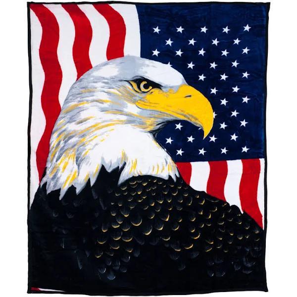 Windsor Home Soft Faux Mink Blanket With Bald Eagle – Full/Queen