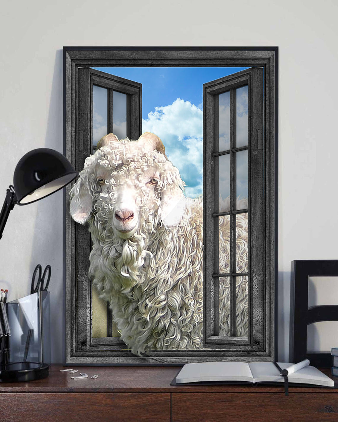 Angora Goat 3D Wall Art Painting Prints Home Decor Cattle Farm Lover