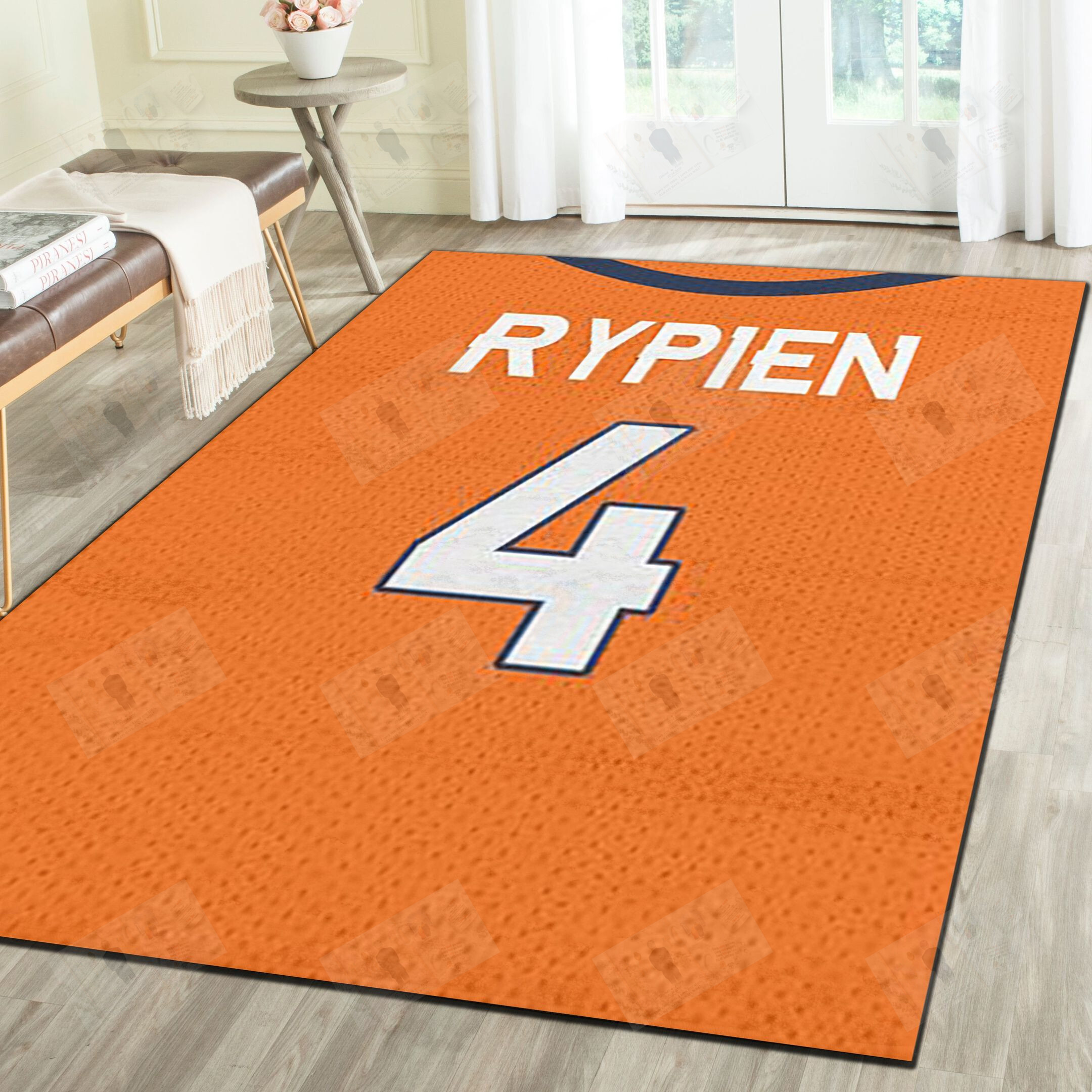 Denver Broncos Area Rugs, Football Team Living Room Carpet, Sports Floor Decor