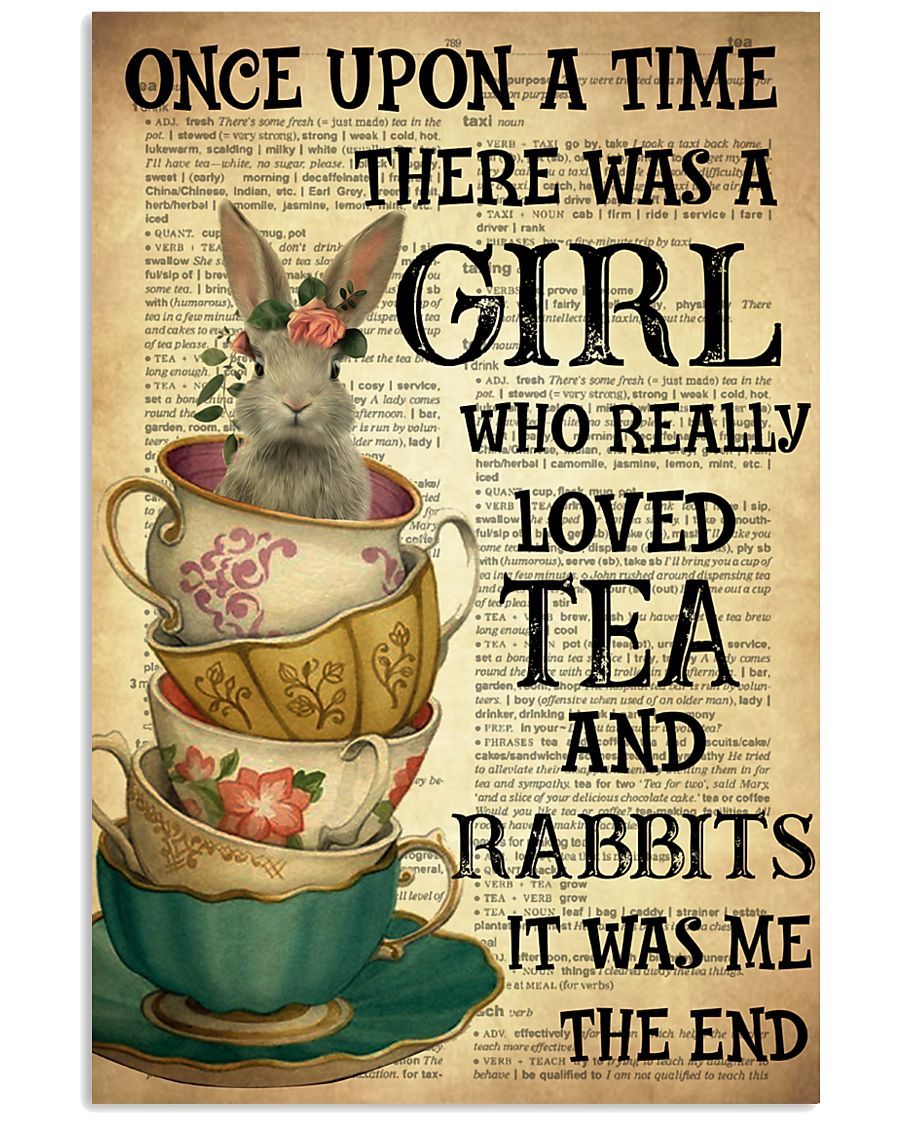 Rabbit Tea Cup Vertical Poster P1036