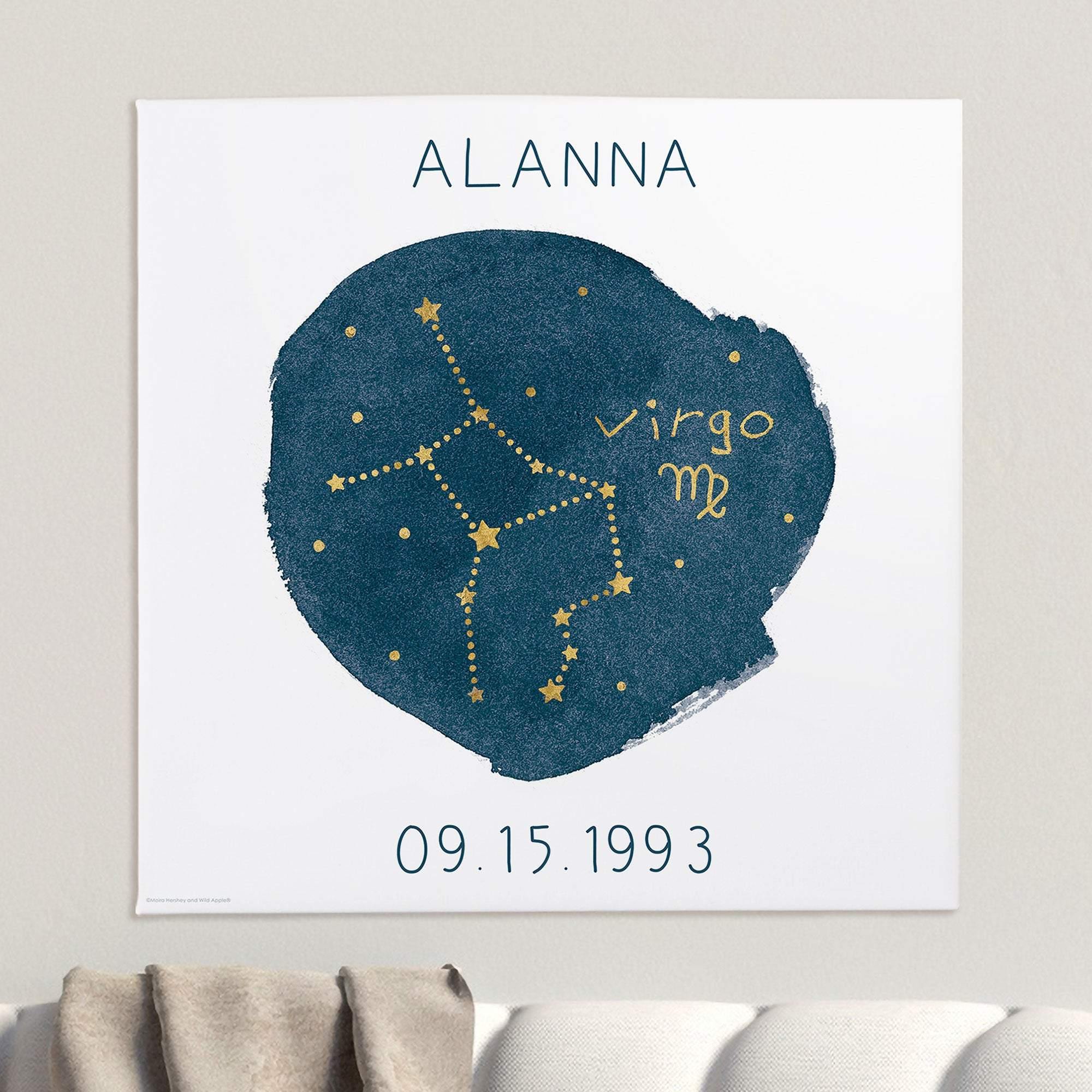 [Personalized Name & Date] Virgo Zodiac Sign – Perfect Gift Idea For Her, Gift For Family , Gift For Home Decor, Best Idea Gift – Matte Canvas, Wall Art, Canvas Prints