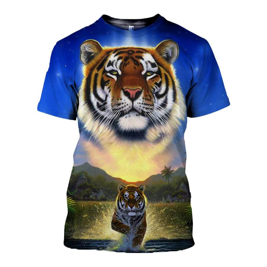 3D All Over Printed Tiger T Shirt Hoodie 5120192