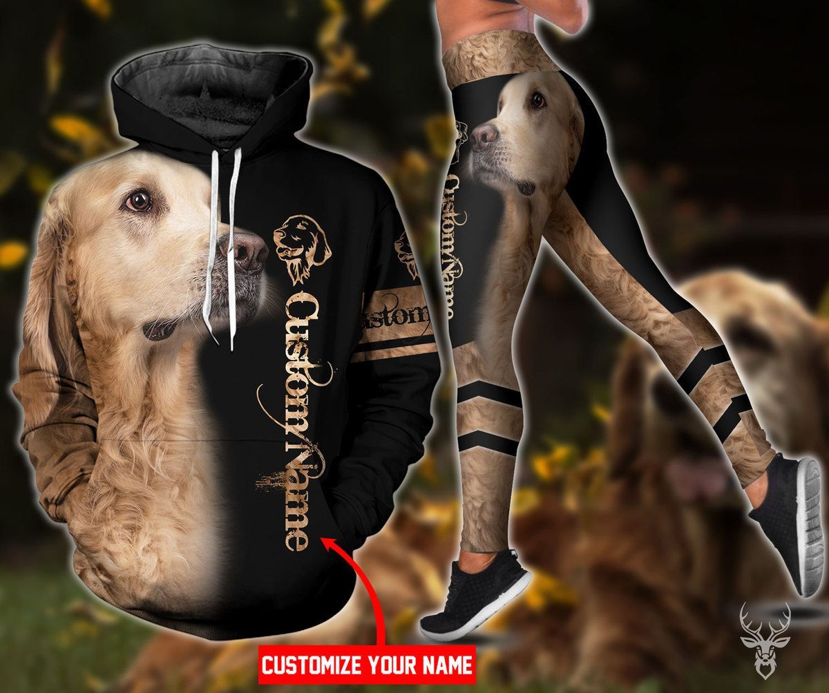 TJJ022010F96FL GOLDEN RETRIEVER CUSTOM NAME HOODIE LEGGING PP