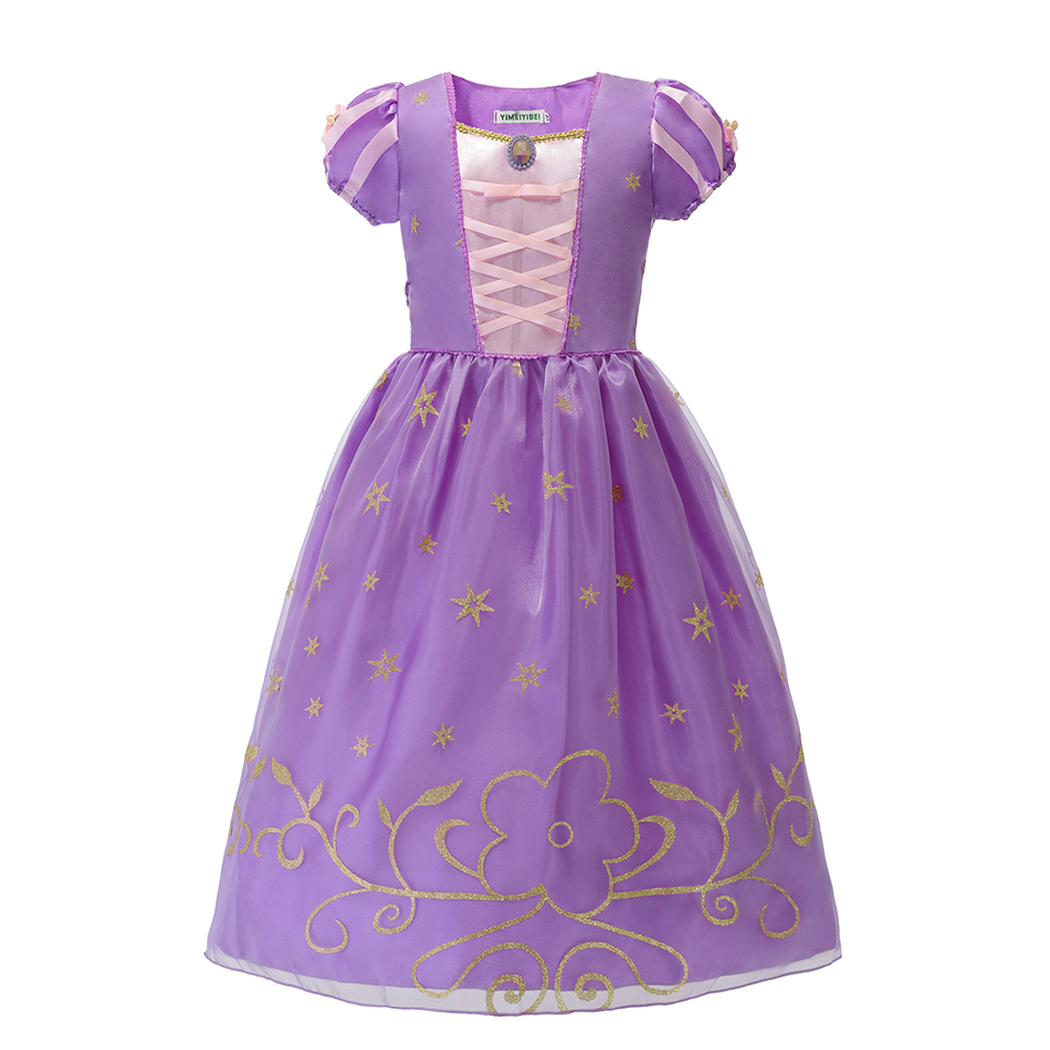 9 Style Princess Dresses Girls Tangled Costume Snow White Dress Belle Aurore Vestido Kids Halloween Girls Party Summer Frock alx