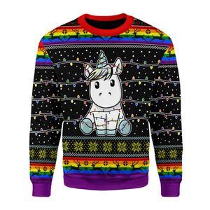 Unicorn Christmas Tree Ugly Christmas Sweater | Unisex | Full Size | Adult | Colorful | US3548