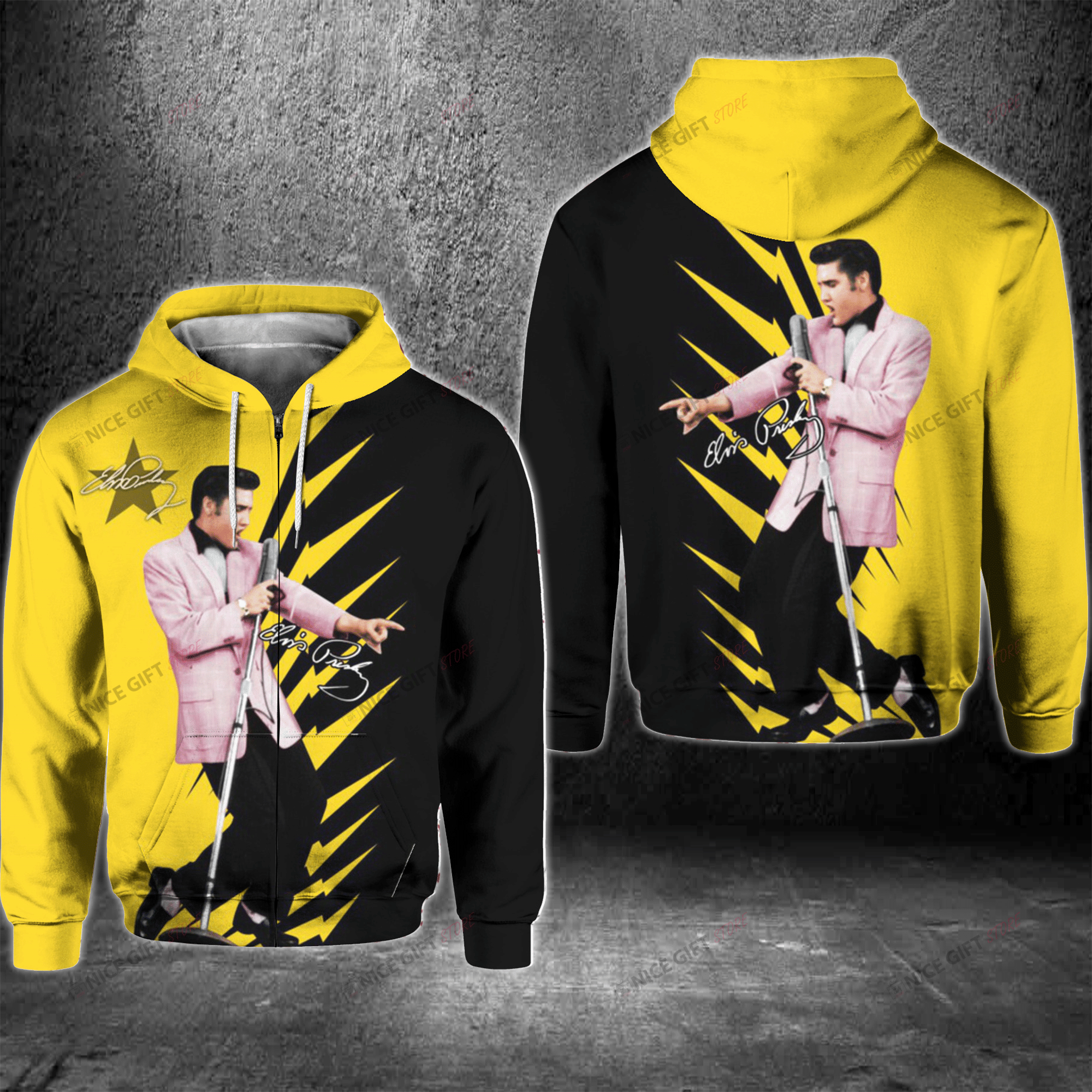 Elvis Presley Zip Hoodie 3D 3Zh-S9S8