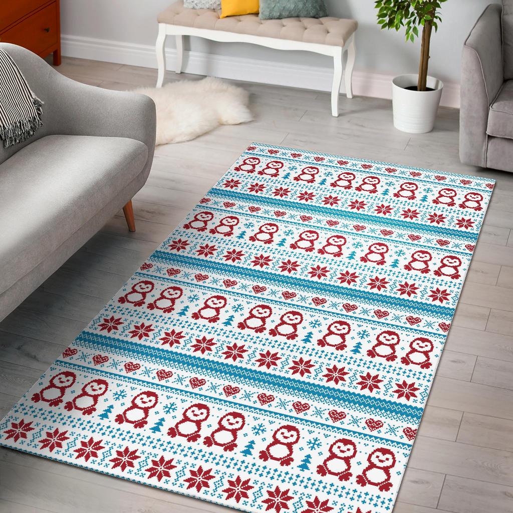 Penguin Sweater Printed Pattern Area Rug