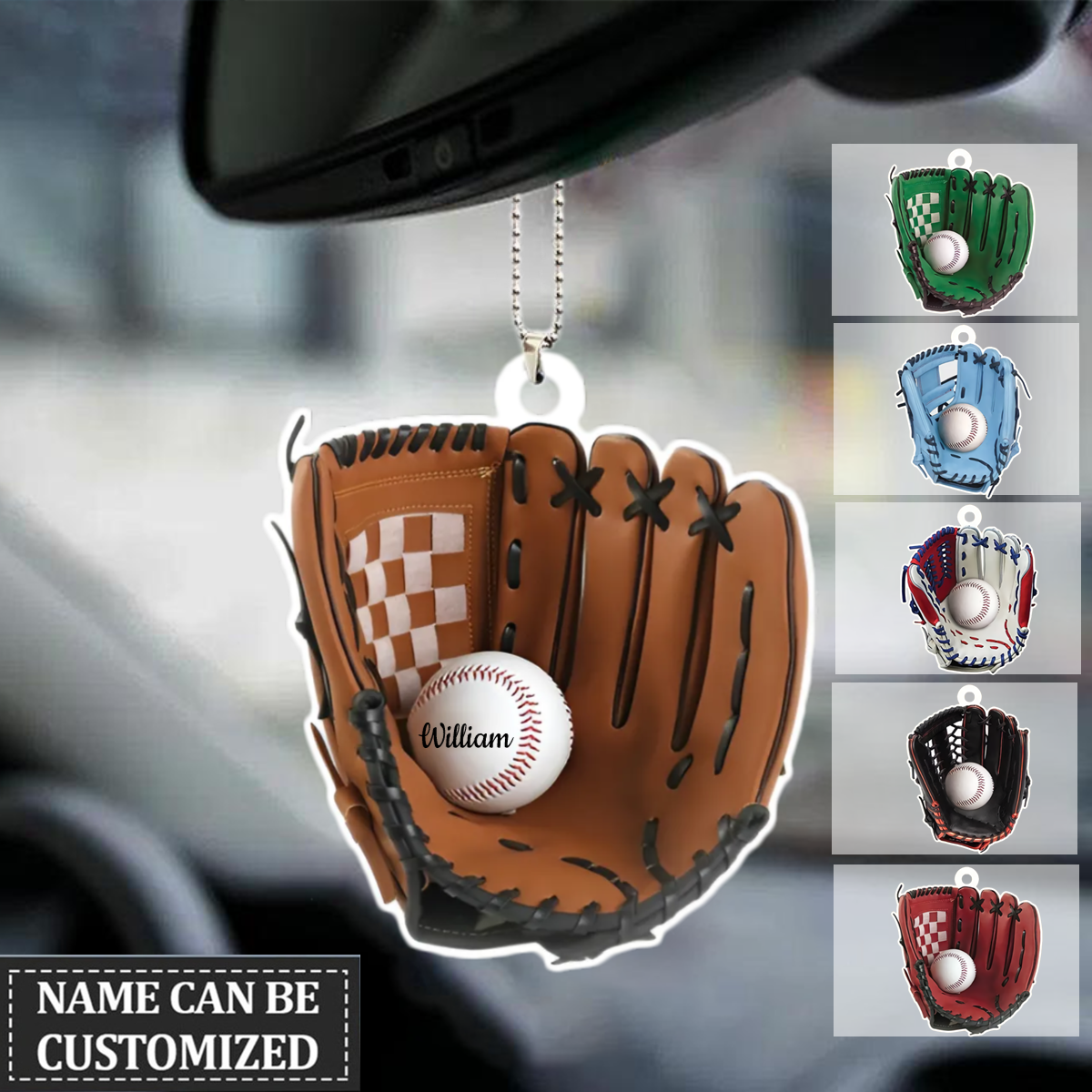 Personalized Baseball Acrylic Ornament For Car, Car Hanging Ornament For Baseball Lovers