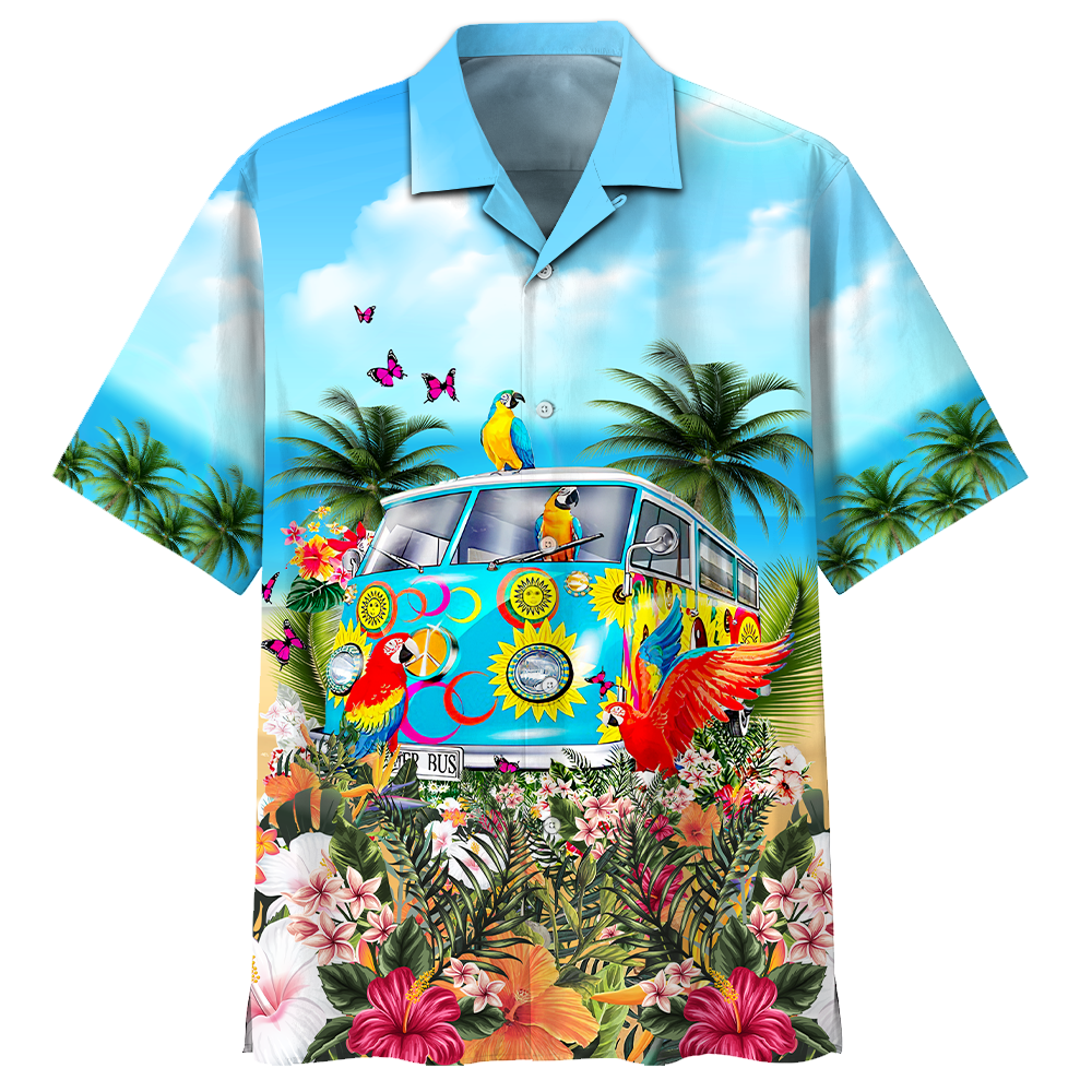 Famille Parrot Beach Hawaii Shirt Ha3318