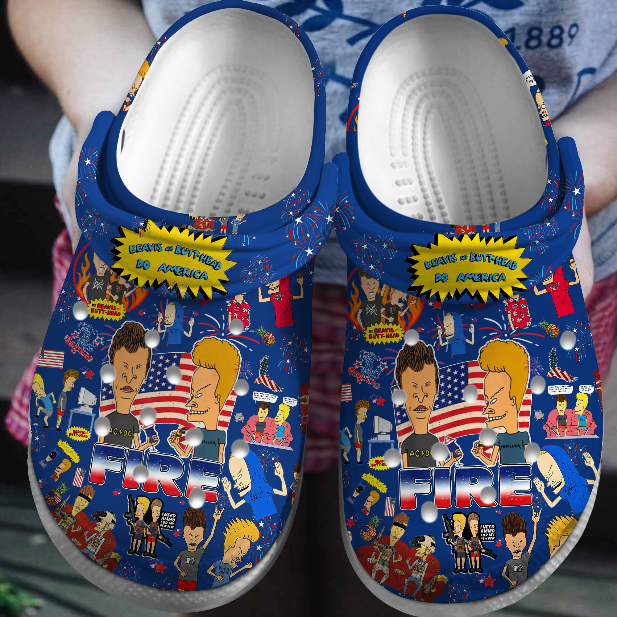 Premium Beavis And Butt Head Do America Cartoon Crocs Crocband Clogs Shoes Comfortable For Men Women and Kids